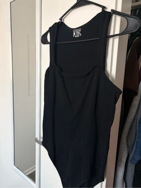 Black Ribbed Tank Bodysuit - Women Tops